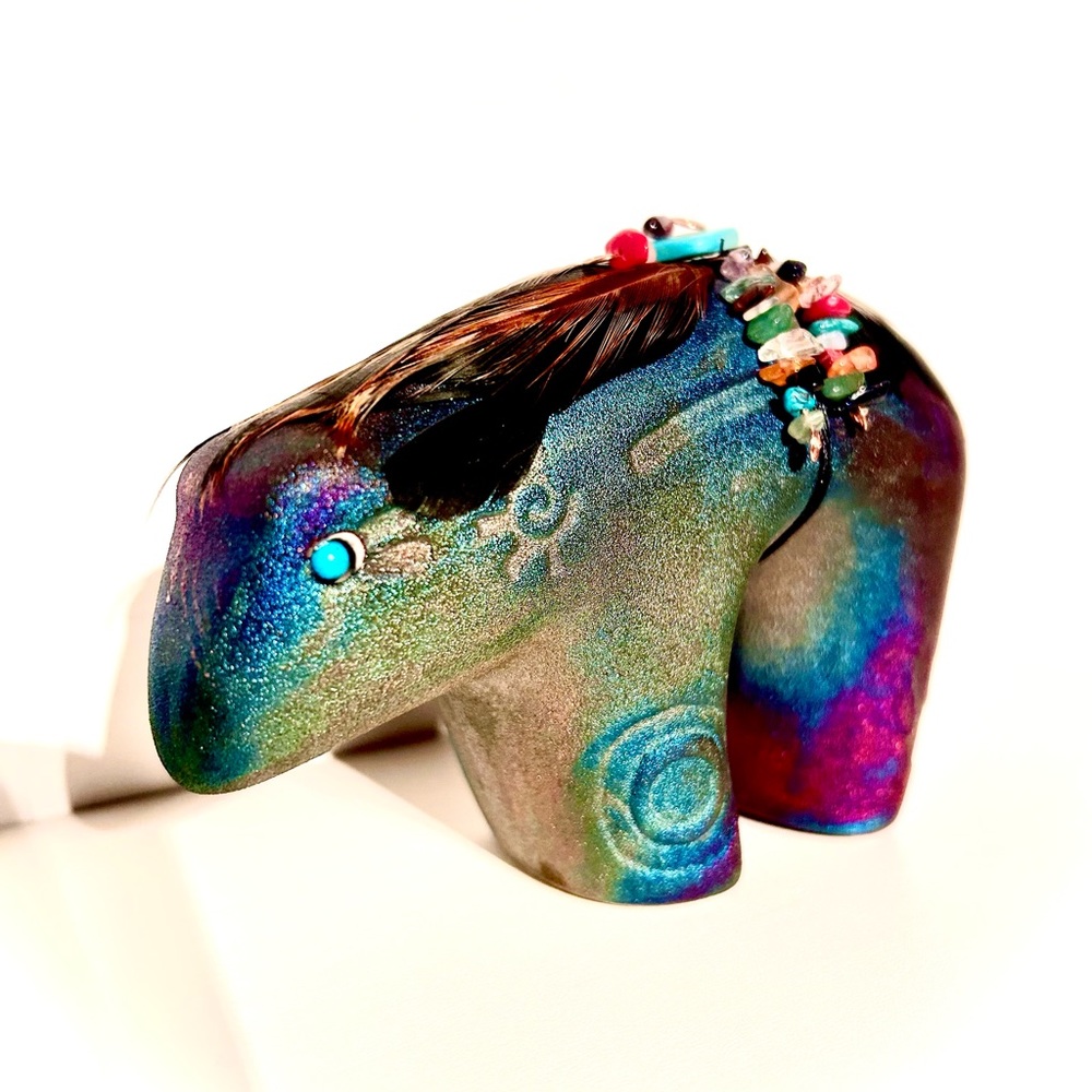 Handmade Southwest Raku Bear Jeremy Diller